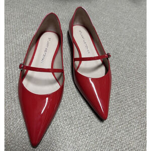 Stuart Weitzman Emilia Mary Jane Flats Shoe Holiday RED Patent Leather - 9
